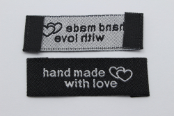 Label Hand made with love schwarz (1 Stck)