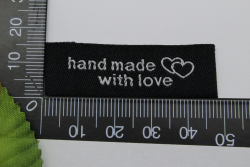 Label Hand made with love schwarz (1 Stck)