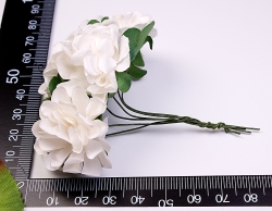 Papierblumen weiss (6 Stck)