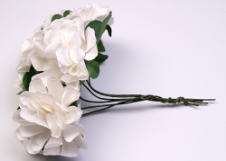 Papierblumen weiss (6 Stck)