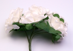 Papierblumen weiss (6 Stck)