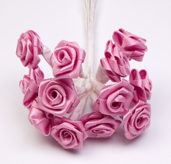 Stoffrosen dunkelrosa (12 Stck)
