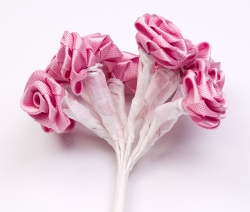 Stoffrosen dunkelrosa (12 Stck)