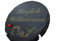 Schieferstein Herzlich Willkommen (gemss Kundenauftrag)